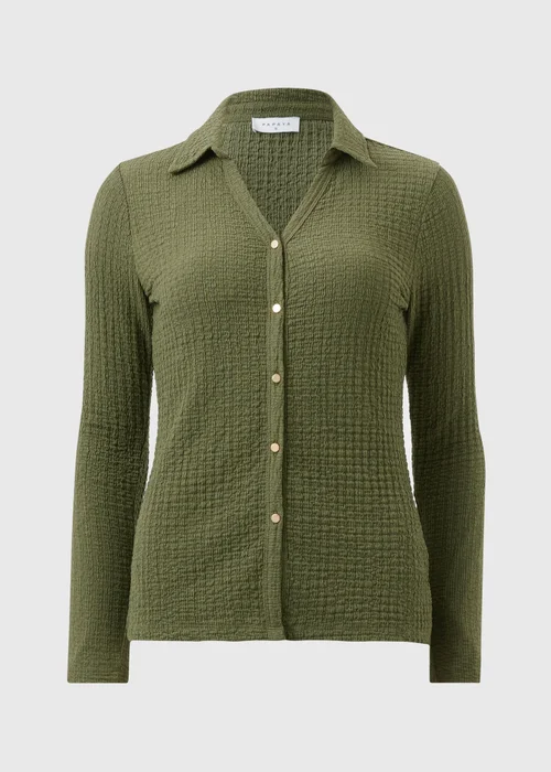 Khaki Textured Shirt - Size 8 Image 3