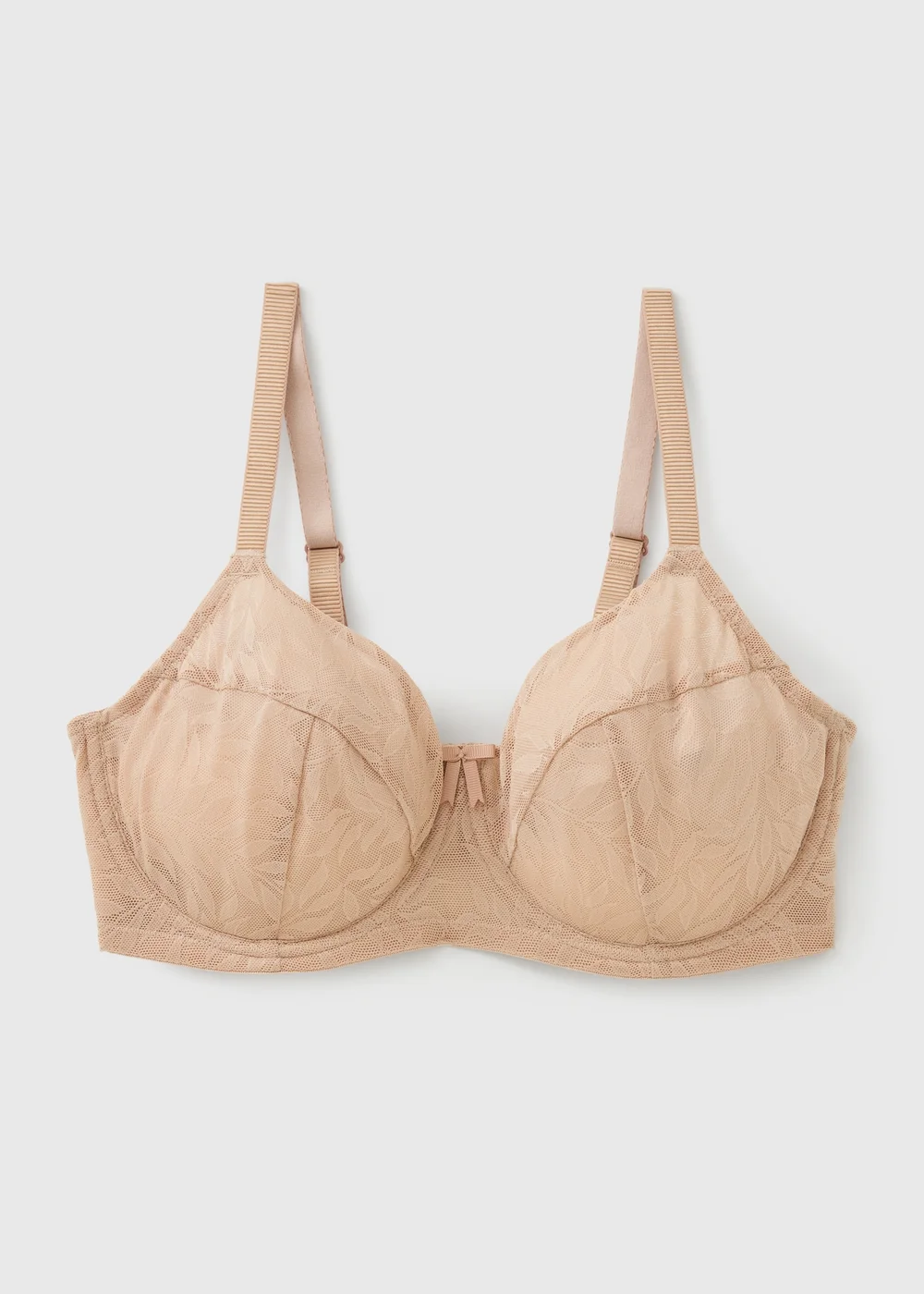 DD+ Nude Leaf Stretch Lace Non Padded Bra - 34DD Image 1