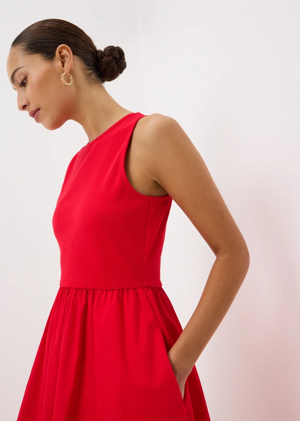 Red 2 in 1 Midi Dress - 12 Image 3