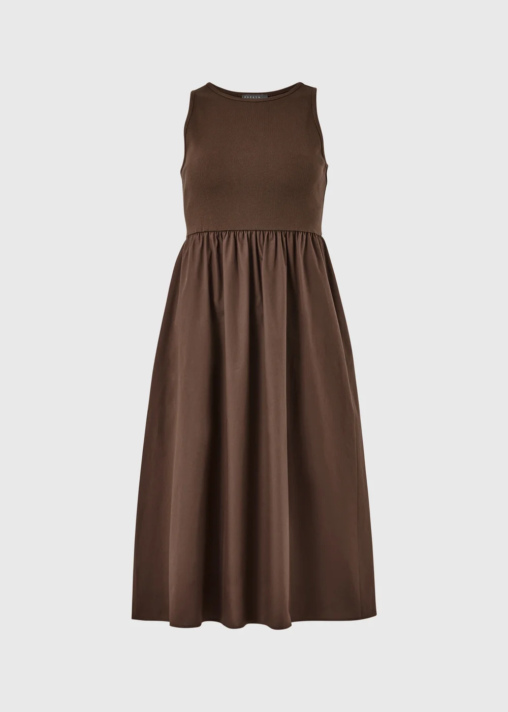 Chocolate Brown 2 in 1 Midi Dress - 12 Image 4