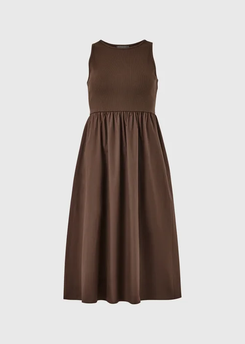 Chocolate Brown 2 in 1 Midi Dress - 12 Image 4
