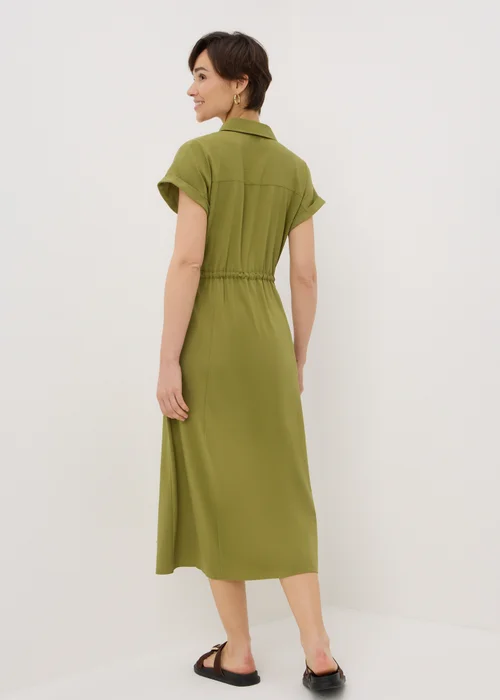 Olive Clipper Midi Shirt Dress - 28 Image 2