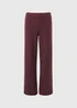 Burgundy Soft Touch Co Ord Wide Leg Trousers - Size 08 29 leg Image 4