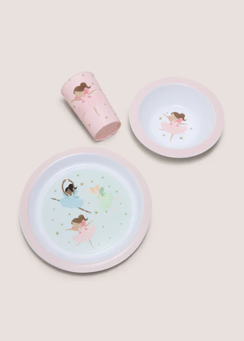 3 Piece Kids Ballerina Dinner Set Image 2