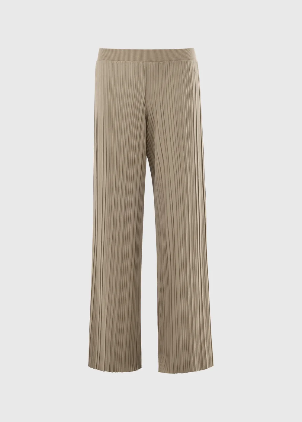 Taupe Plisse Wide Leg Co Ord Trousers - 22/L31 Image 4