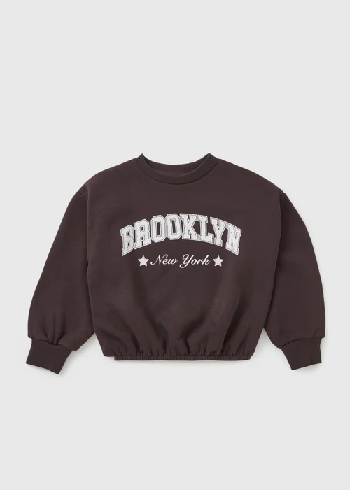 Girls Brown Brooklyn Sweatshirt (7-15yrs) - Age 7 Years Image 1