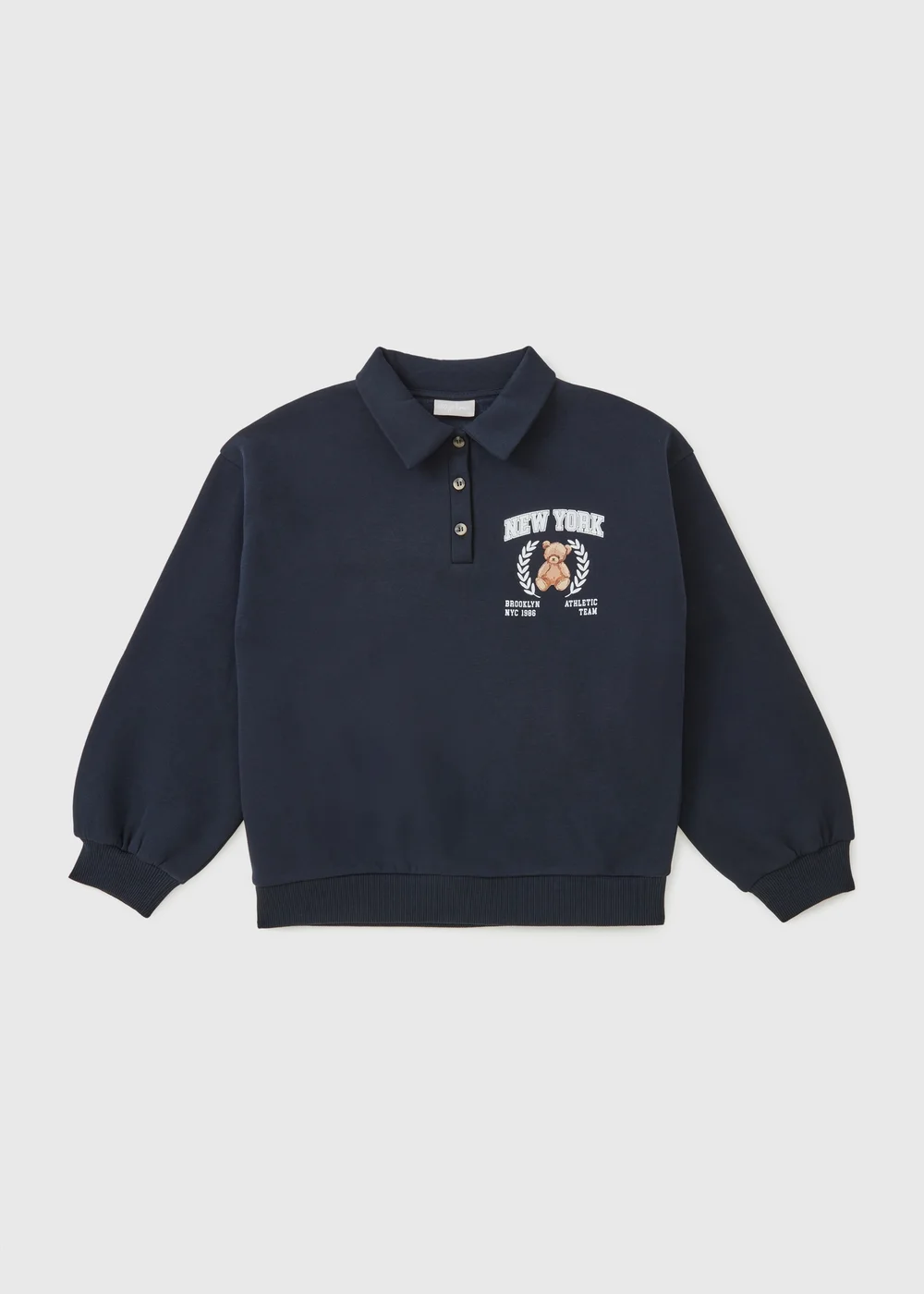 Girls Navy Bear Polo Sweatshirt (7-15yrs) - Age 7 Years Image 1