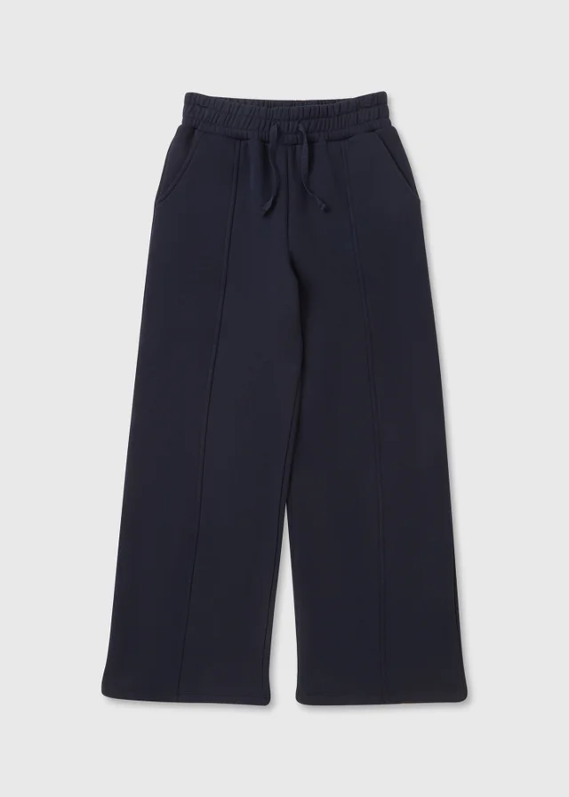 Girls Navy Wide Leg Jogging Bottoms (7-15yrs)
