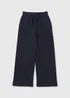 Girls Navy Wide Leg Jogging Bottoms (7-15yrs) - Age 7 Years Image 1