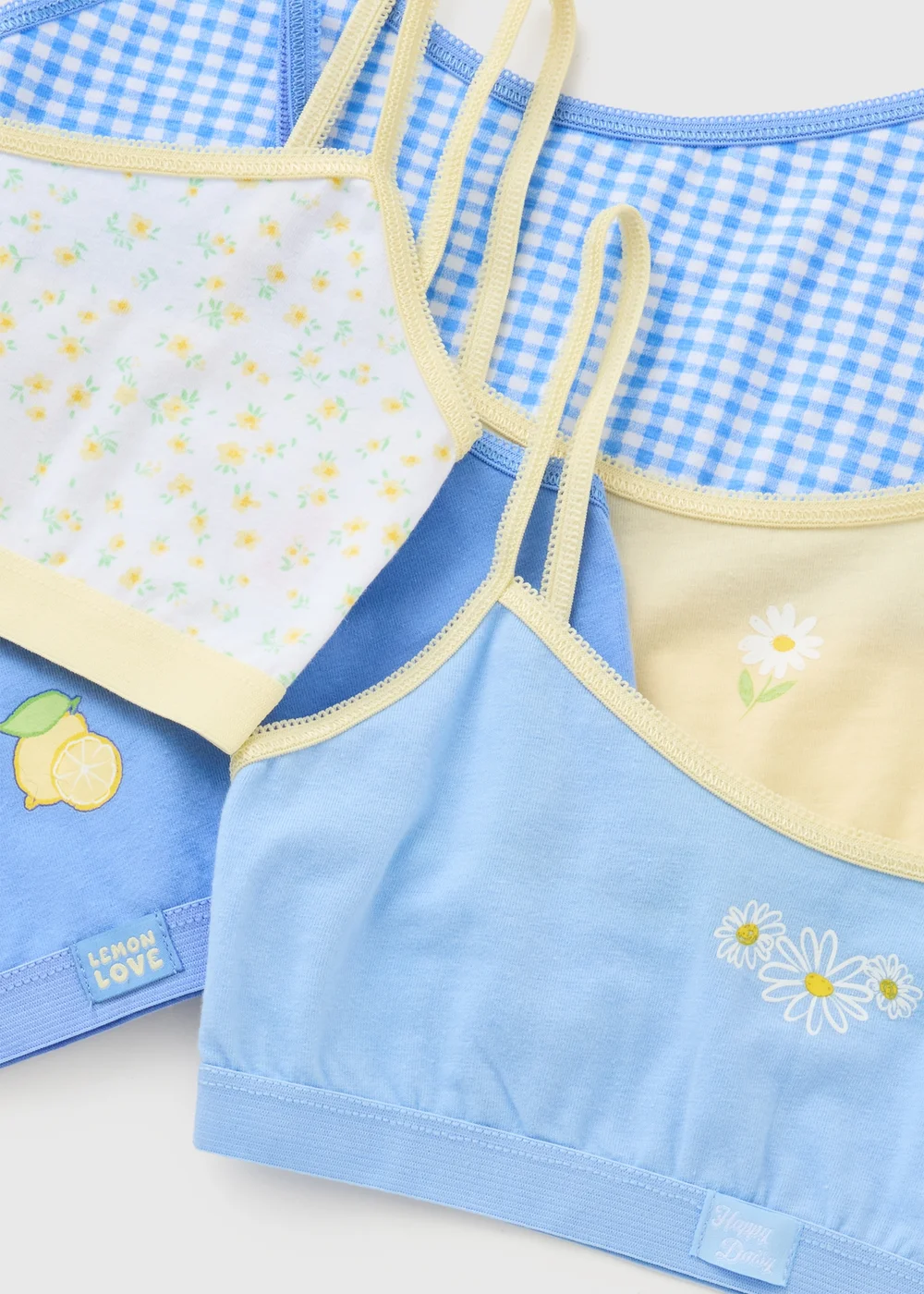 5 Pack Girls Blue Daisy Crop Tops (6-14yrs) - Age 14 Years Image 2