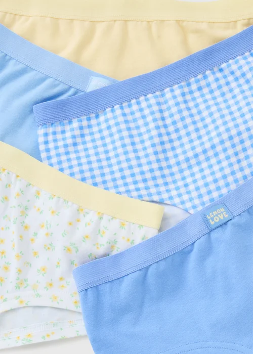 5 Pack Girls Blue Daisy Hipsters (6-14yrs) - Age 14 Years Image 2