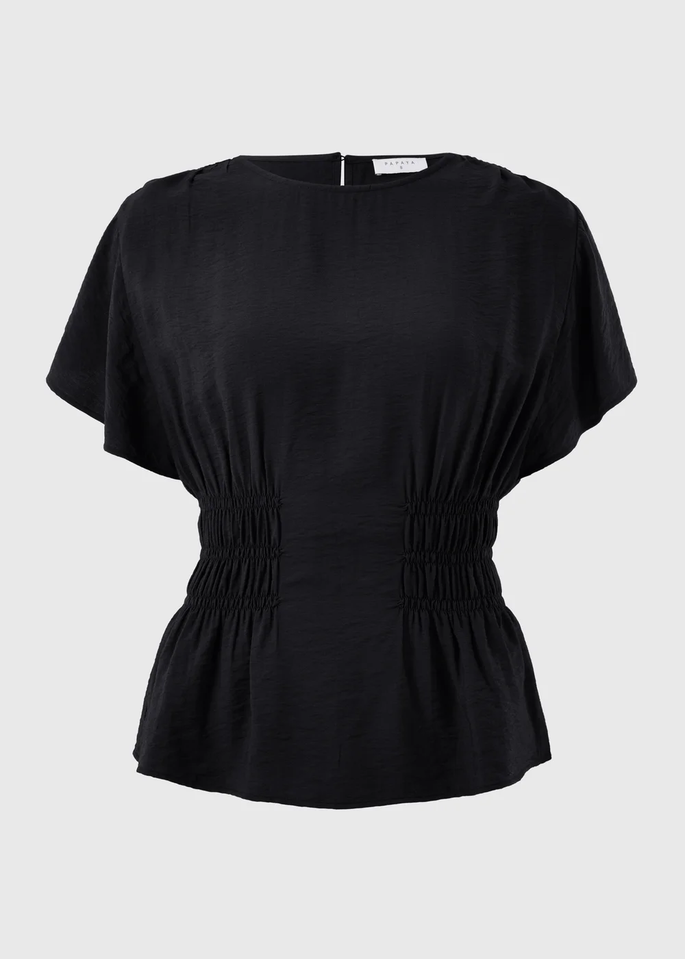 Black Cinched Waist Blouse - 16 Image 3