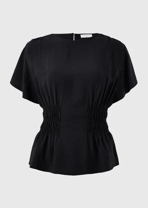 Black Cinched Waist Blouse - 16 Image 3
