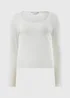 Cream Scoop Neck Long Sleeve Top - Size 8 Image 4