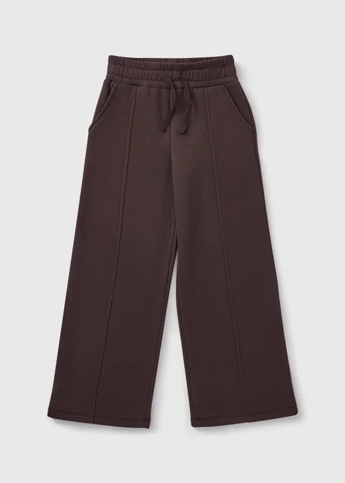 Girls Brown Wide Leg Jogging Bottoms (7-15yrs) - Age 10 Years Image 1