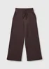 Girls Brown Wide Leg Jogging Bottoms (7-15yrs) - Age 10 Years Image 1
