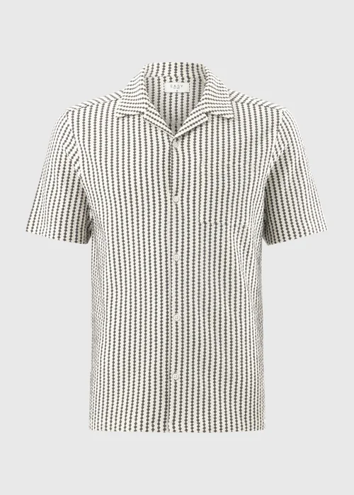 Ecru Diamond Textured Short Sleeve Co Ord Shirt - 3XL Image 4