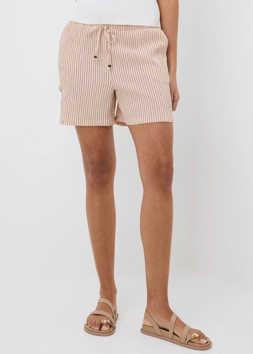Red Stripe Seersucker Shorts - 12 Image 2