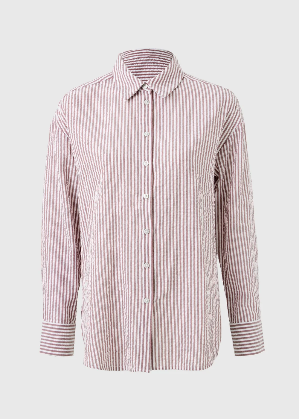 Raspberry Stripe Seersucker Shirt - Size 8 Image 4