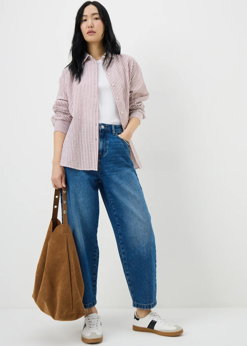 Raspberry Stripe Seersucker Shirt - Size 8 Image 2