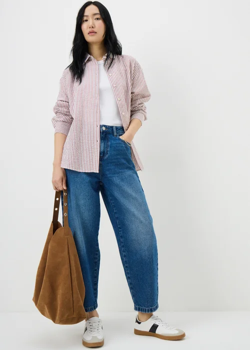 Raspberry Stripe Seersucker Shirt - Size 8 Image 2