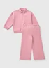 Girls Pink Funnel Neck Sweatshirt & Jogging Bottoms (1-7yrs) - 1 to 1 half years Image 1