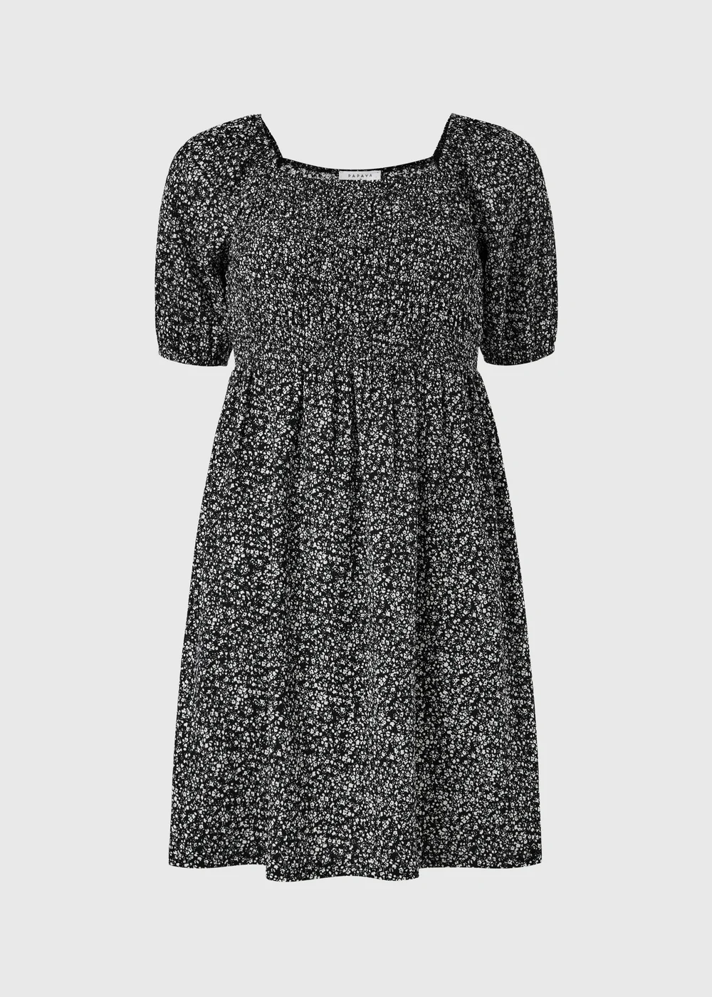 Black Abstract Shirred Mini Dress - 8 Image 4