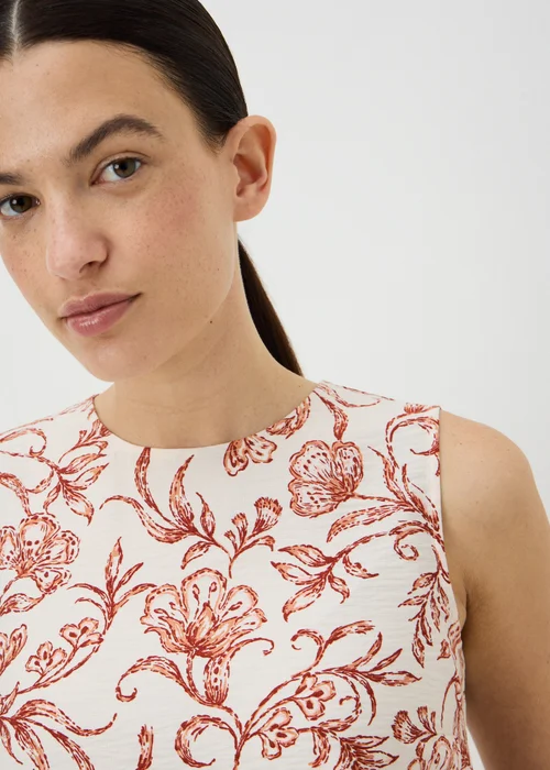 Orange Antique Floral Vest Top - 8 Image 2