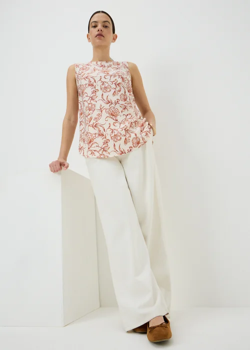 Orange Antique Floral Vest Top - 8 Image 1