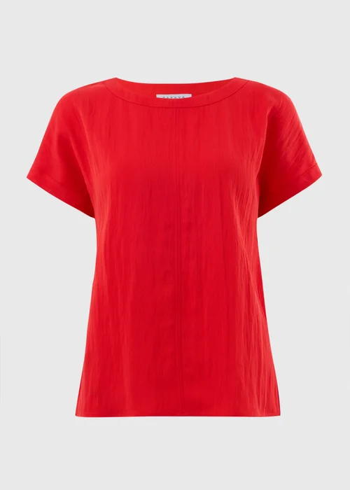 Red Textured Box Top Blouse - 8 Image 4