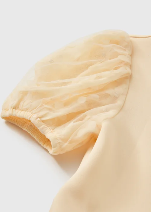 Girls Yellow Puff Sleeve Jumpsuit (7-15yrs) - Age 7 Years Image 2