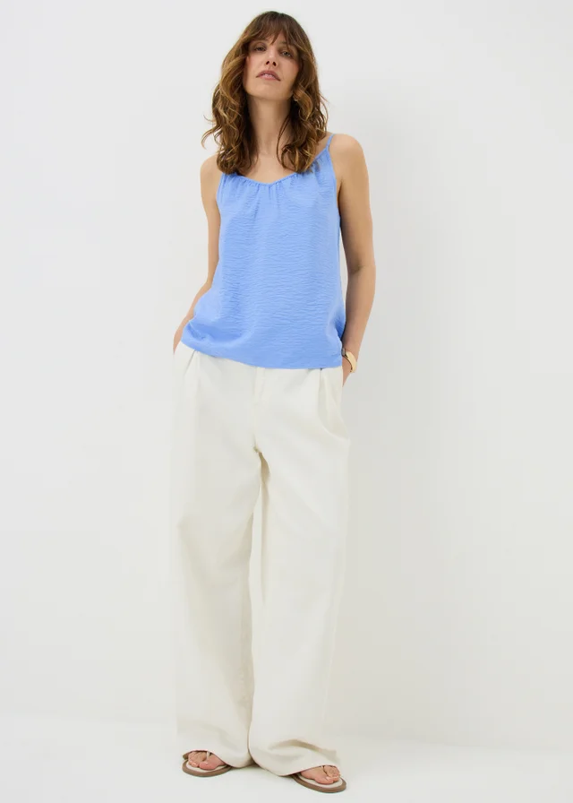 Blue Ruched Cami Top