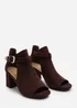 Where's That From Lisa Dark Brown Suede Block Heel Sandals - Size 4 Image 4
