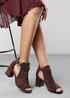 Where's That From Lisa Dark Brown Suede Block Heel Sandals - Size 4 Image 6