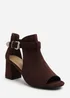 Where's That From Lisa Dark Brown Suede Block Heel Sandals - Size 4 Image 3