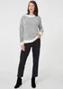 Izabel London White Textured Soft Knit Striped Jumper - M/L Image 4