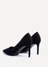 Linzi Martina Wide Fit Black Faux Suede Classic Court Heel - Size 6 Image 4