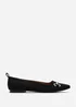 Where's That From Kira Black Suede Flat Pumps - Size 5 Image 2