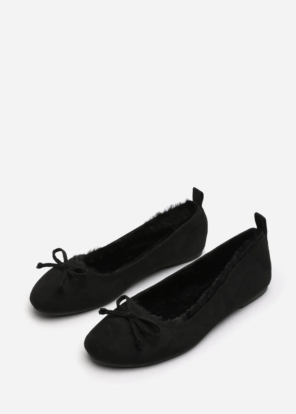 Wheres That From Cassia Black Faux Suede Faux Fur Fluffy Slippers - 4 Image 3