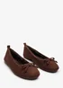 Wheres That From Cassia Brown Suede Faux Fur Fluffy Slippers - Size 5 Image 4