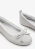 Wheres That From Cassia Grey Suede Faux Fur Fluffy Slippers - Size 8 Image 5