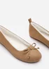 Wheres That From Cassia Camel Suede Faux Fur Fluffy Slippers - Size 3 Image 4