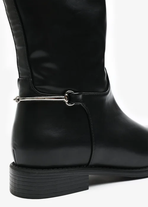 Where's That From Monroe Black PU Knee High Boots - Size 4 Image 4