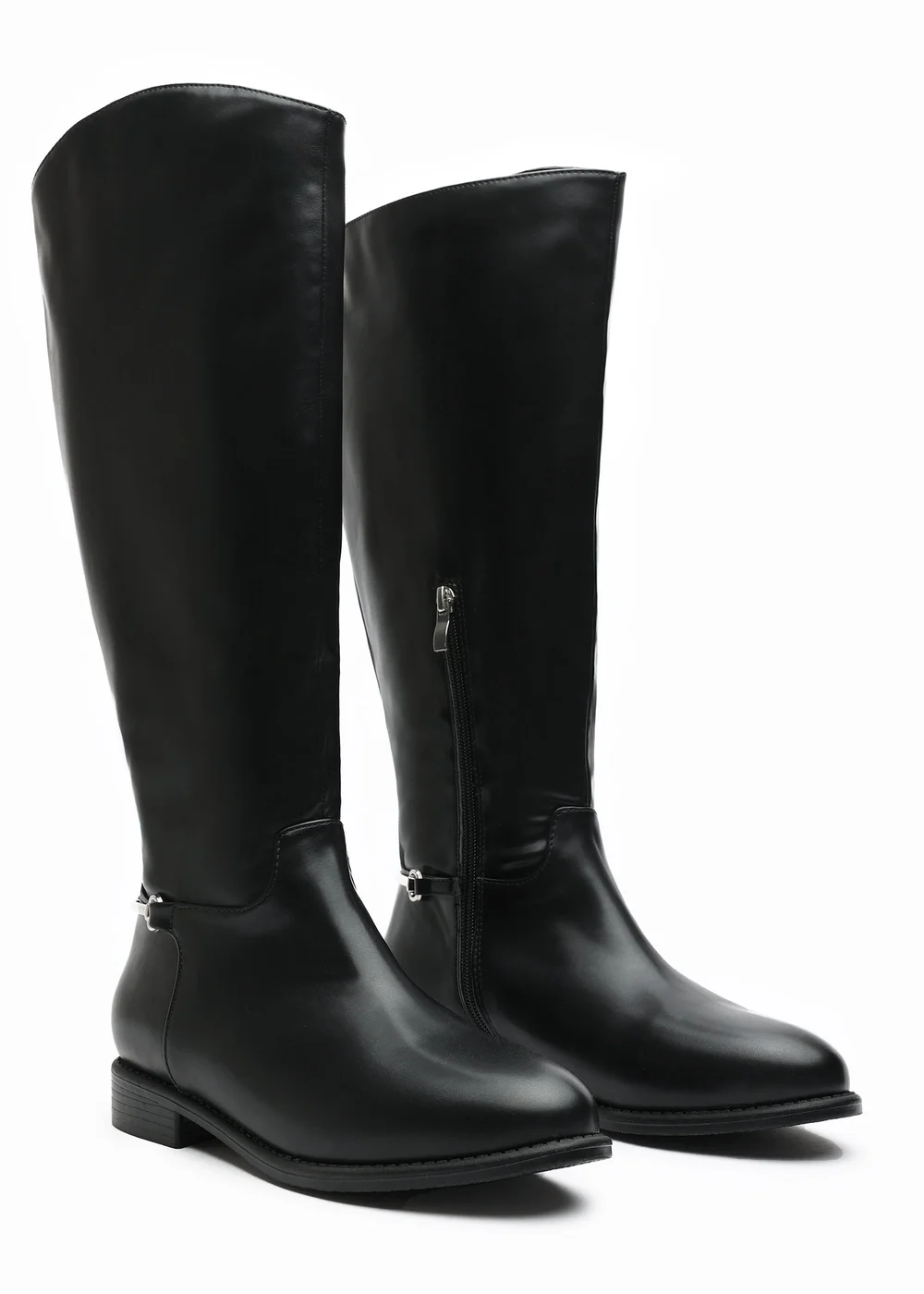 Where's That From Monroe Black PU Knee High Boots - Size 4 Image 3