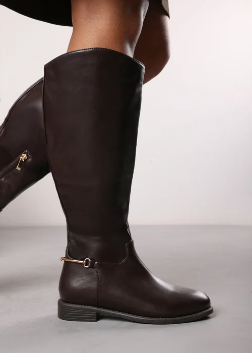 Where's That From Monroe Dark Brown Knee High Boots - 3 Image 2