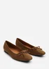 Where's That From Lauren Khaki Suede Flat Pumps - Size 3 Image 4