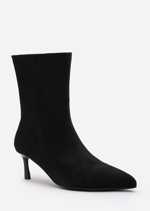 Where's That From Nyla Black PU Ankle Heeled Boots - Size 8 Image 3