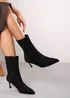 Where's That From Nyla Black PU Ankle Heeled Boots - Size 8 Image 6