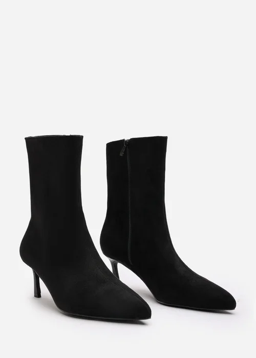 Where's That From Nyla Black PU Ankle Heeled Boots - Size 8 Image 4