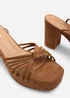 Wheres That From Bronte Cognac Suede Platform Sandals - Size 3 Image 5